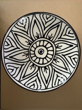 Now Designs ceramic shallow black bloom bowl